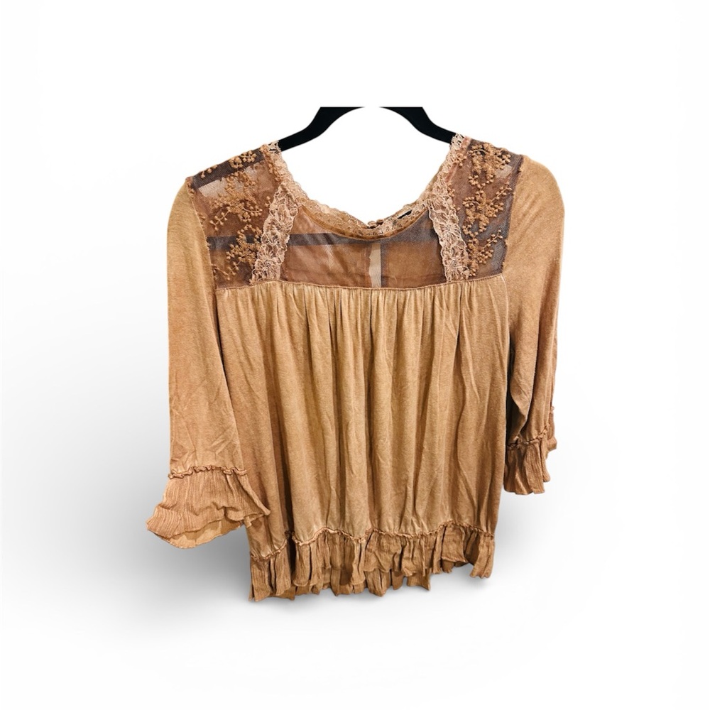 Cowgirl Hardware Tan Lace Top